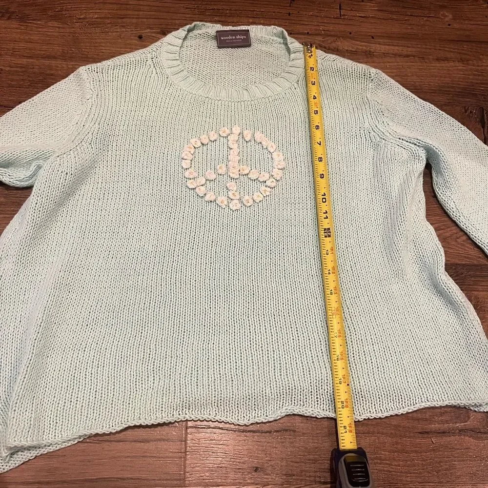 Wooden Ships mint green peace sweater - Picture 8 of 10
